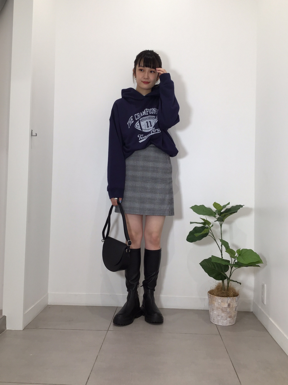 プリズムストーン ミニスカート チェックトップス パニエ ブーツ コーデ セット レア プリズム ストーン ミニスカート チェックトップス パニエ ブーツ