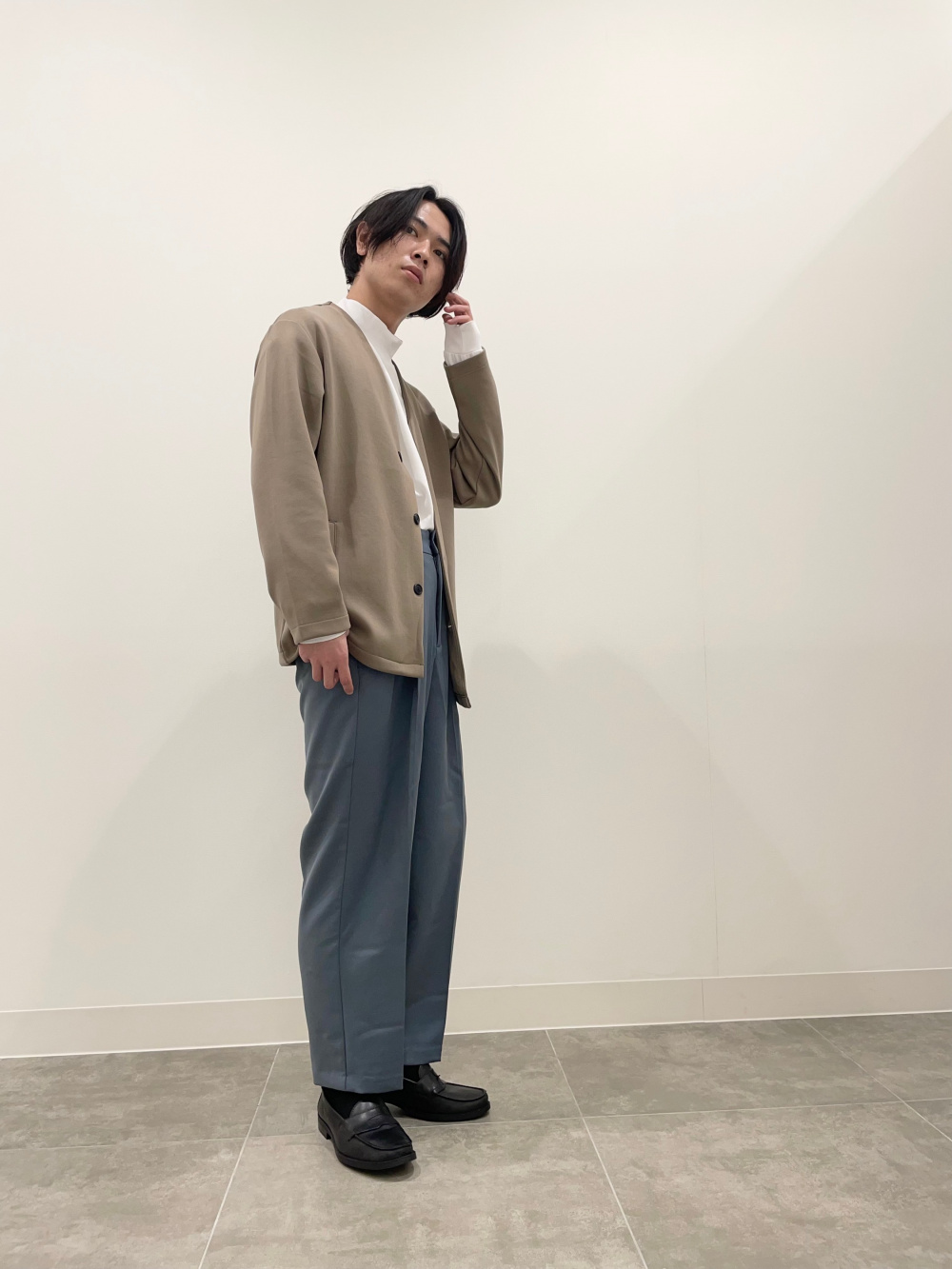 ニッセン スーツ パンツ レディース セットアップ対応 ウール調