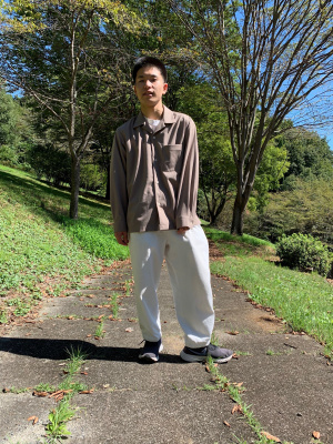 GU公式 | オープンカラーシャツ(長袖)(セットアップ可能)
