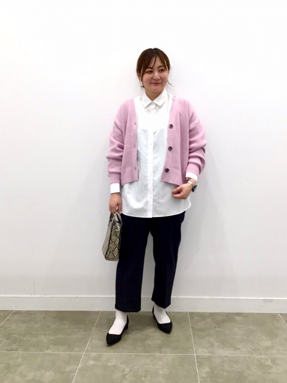 パフィータッチパフスリーブカーディガン(長袖)、ツータック