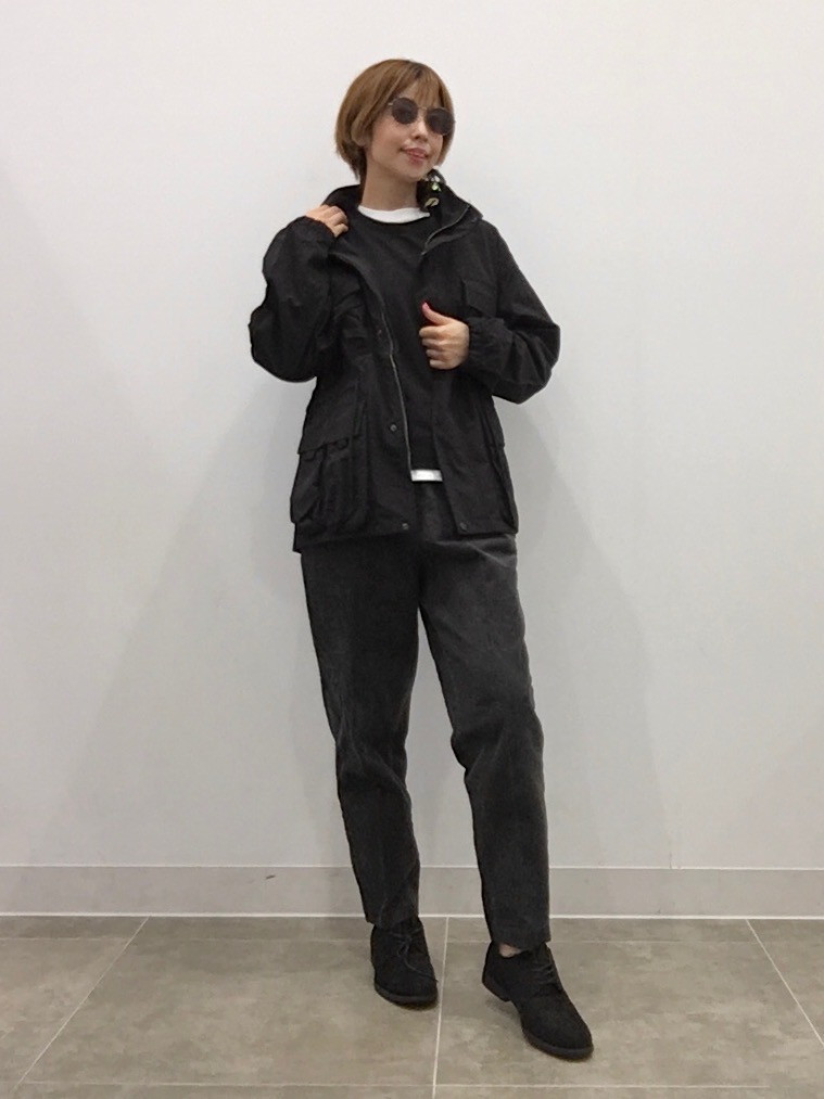【セットアップ】GU コーデュロイCPOシャツ(長袖)・ワイドイージーパンツ 黒