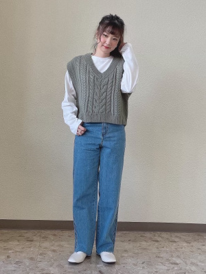 GU公式 | チャンキーニットクロップドベスト