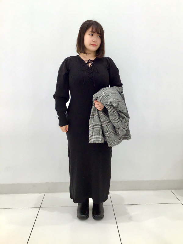 2wayレースアップニットワンピース」のレディースのコーディネート一覧