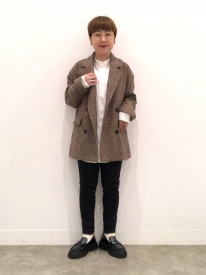 GU公式 | フランネルリラックスフィットバンドカラーシャツ(長袖)