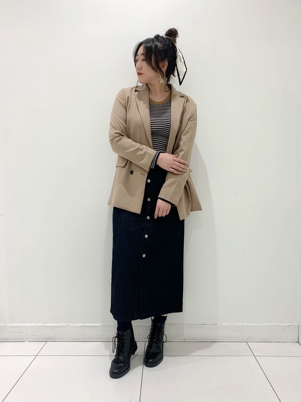 GU ダブルブレストテーラードジャケット M ベージュ 最終価格】美品 GU ジーユー ダブルブレストテーラード