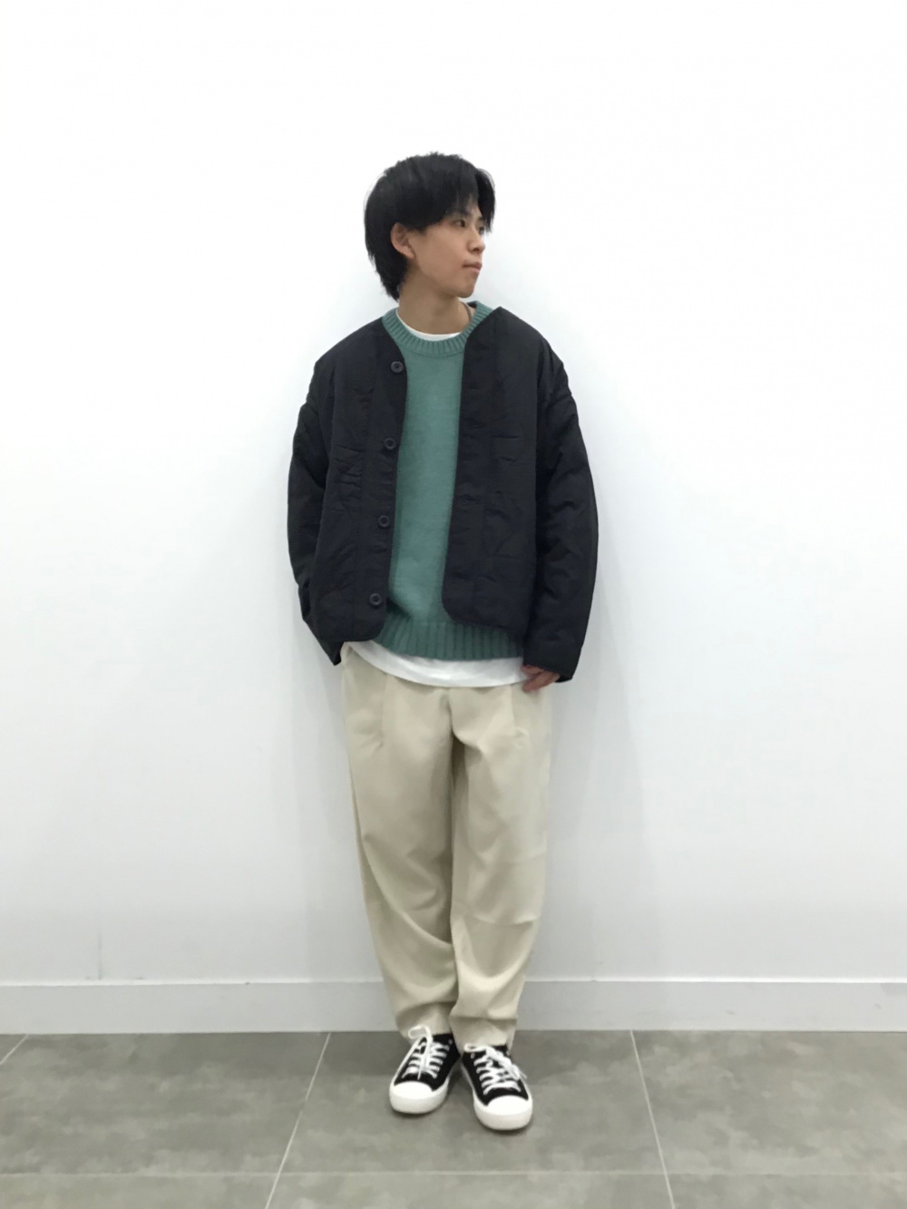 クリーンキャンバススニーカー」の着用コーディネート| ジーユー