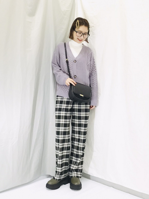 【セリアドール】セーラーコーデ ワイドパンツ（チェック①） チェックイージーワイドパンツOSQ+X」の着用コーディネート