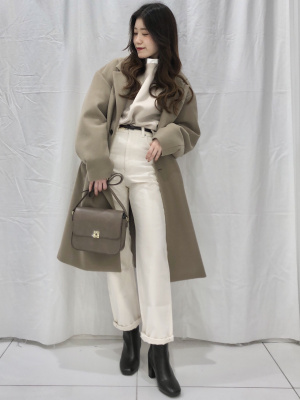 GU公式 | フランネルリラックスフィットバンドカラーシャツ(長袖)