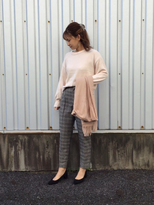 류ページ GU公式 | 起毛タックテーパードパンツ(チェック)2