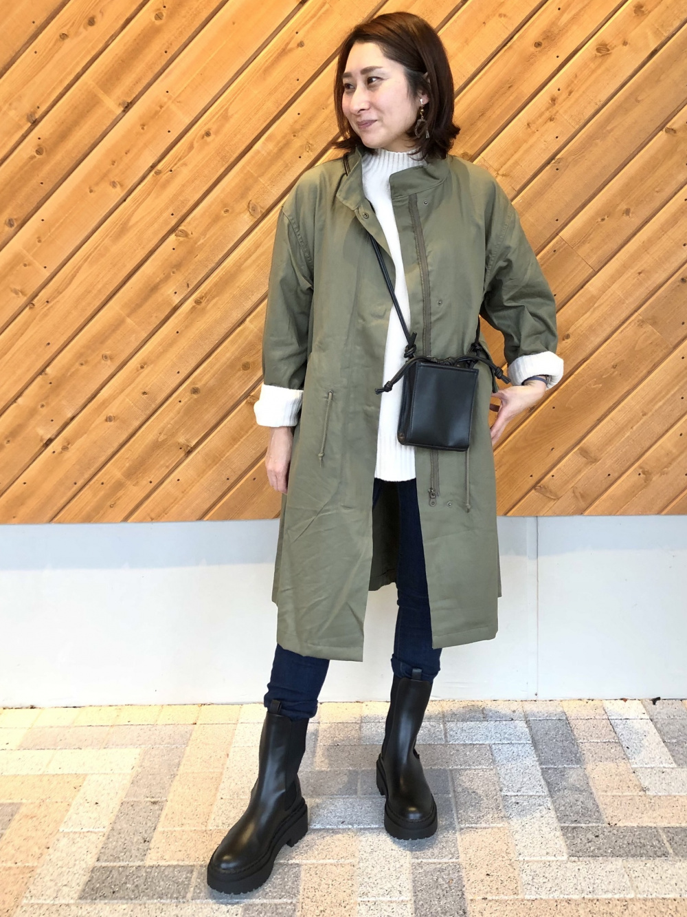 美品✨AUNT MARIES 3WAY 軽量 ロング中綿オーバーサイズコート 黒 3wey