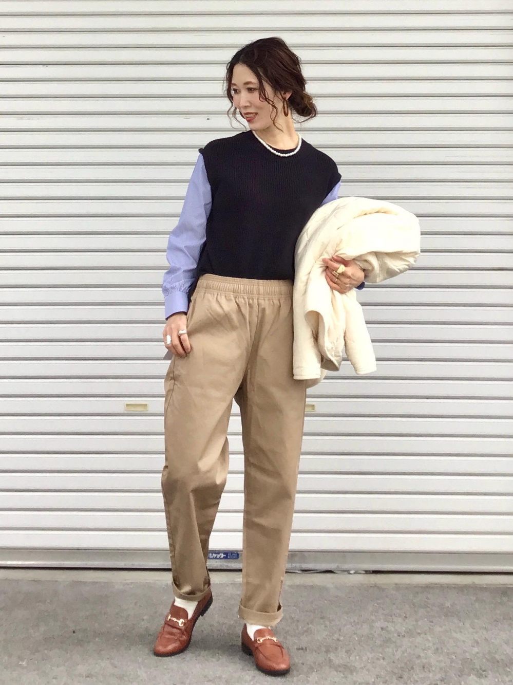 シェフパンツ(セットアップ可能)」の着用コーディネート| ジーユー