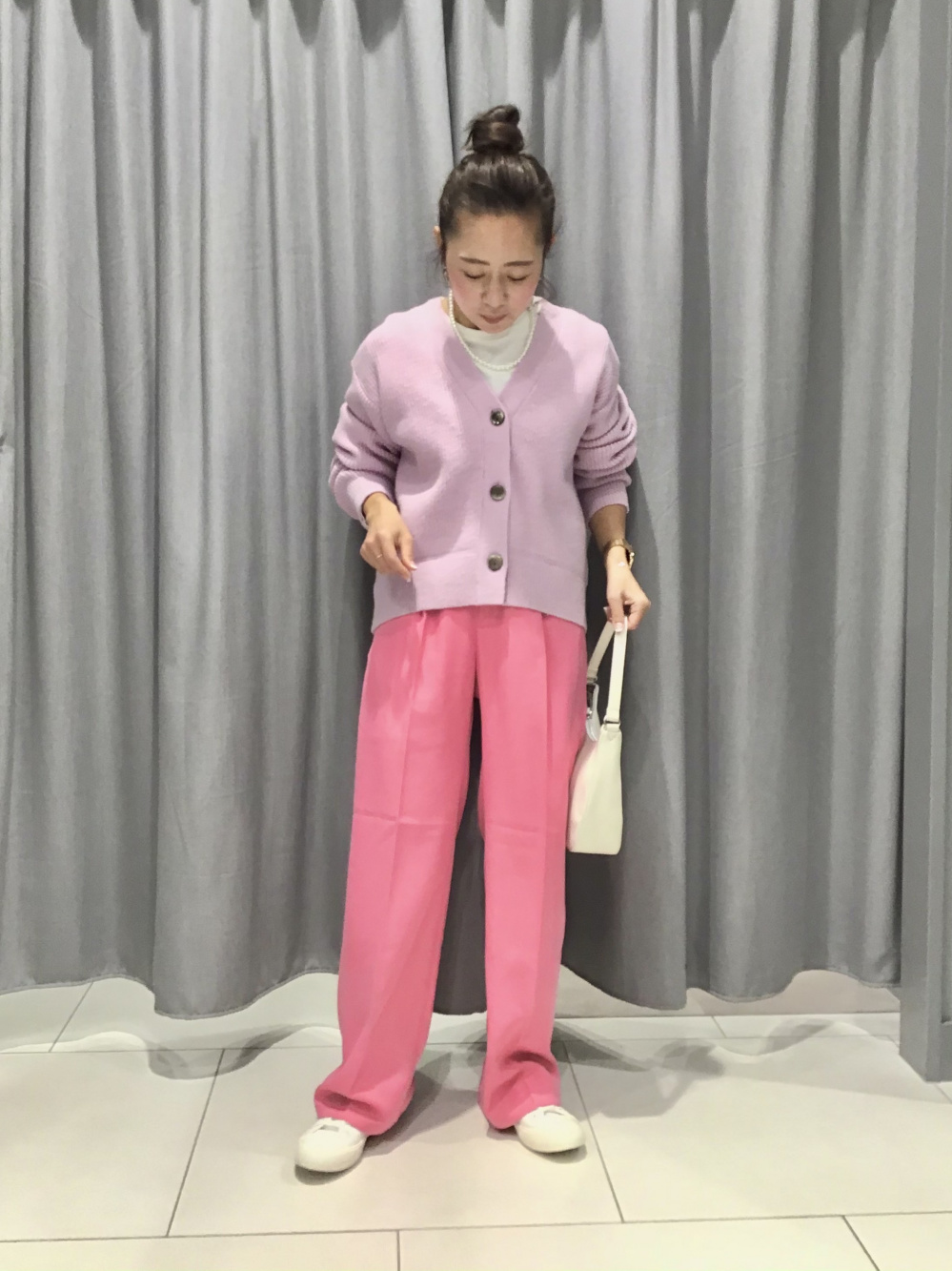 パフィータッチパフスリーブカーディガン(長袖)、ツータック
