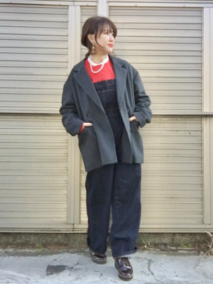 GU公式 | デニムサロペットストレートパンツ