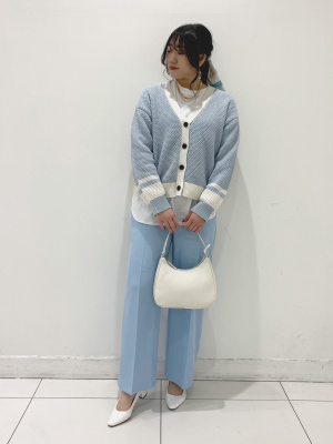 ✧ページ GU公式 | バイカラーVネックカーディガン(長袖)YG+X