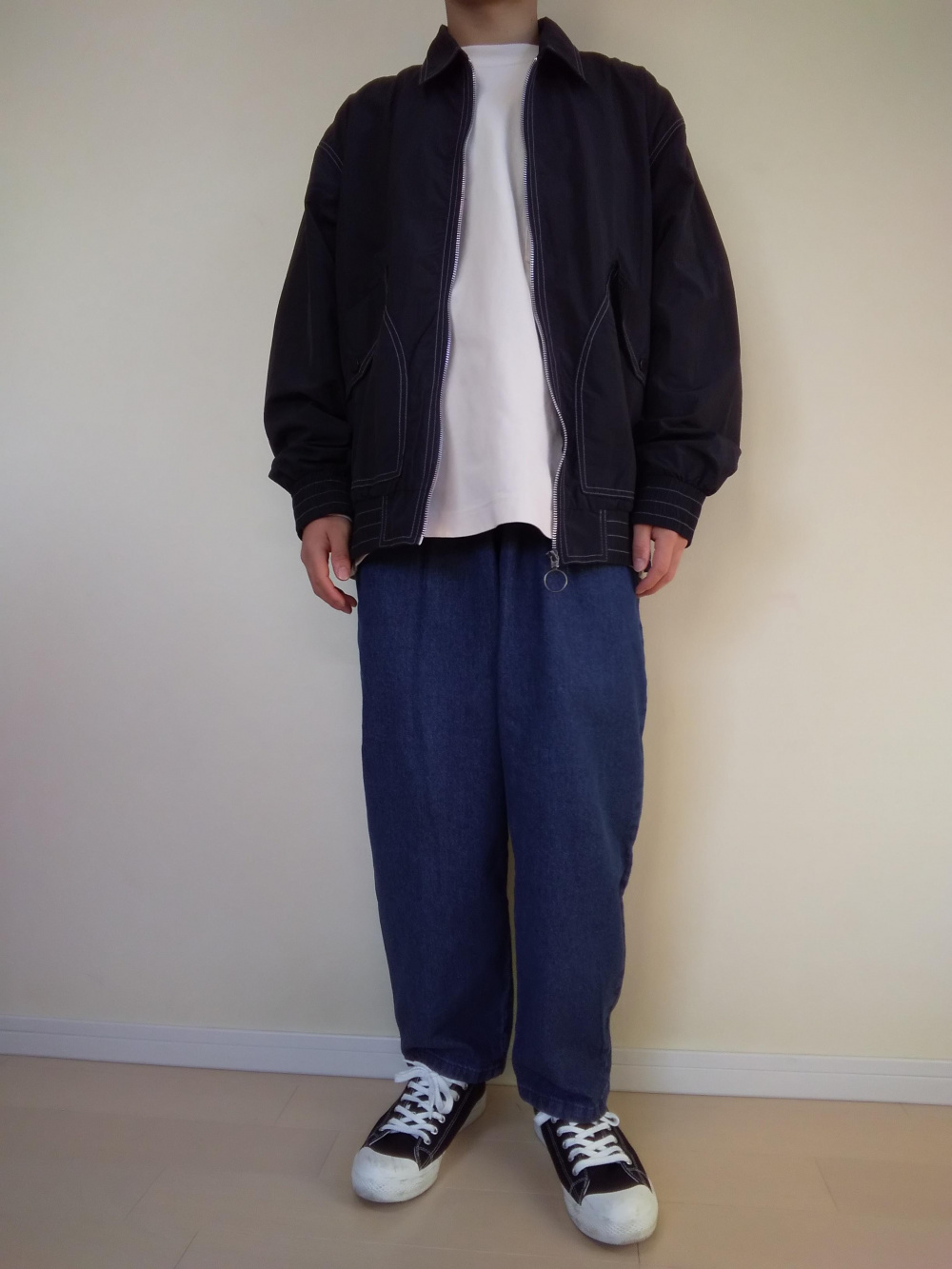 ジップアップリラックスフィットブルゾン(セットアップ可能)、デニム