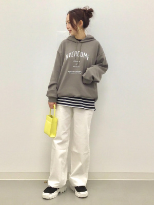 GU公式 | ダブルフェイスビッグパーカ(長袖)(ロゴ)