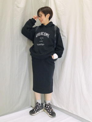 くう✕2 GU公式 | ダブルフェイスビッグパーカ(長袖)(ロゴ)