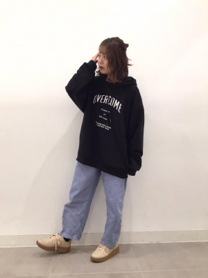 GU公式 | ダブルフェイスビッグパーカ(長袖)(ロゴ)