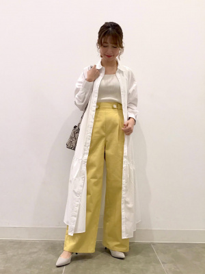 A商品②・③ GU公式 | ギャザー切り替えシャツワンピース(長袖)