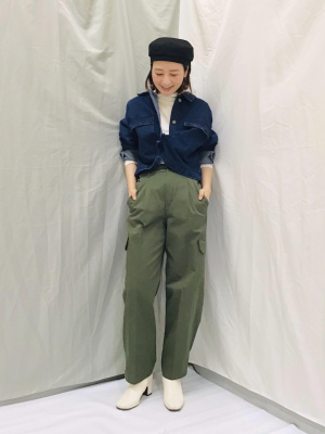 GU公式 | デニムクロップドシャツジャケット(長袖)