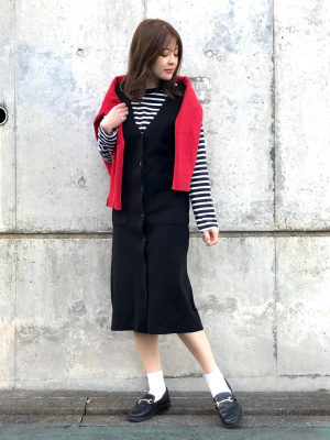 GU公式 | ミラノリブニットジャンパードレス