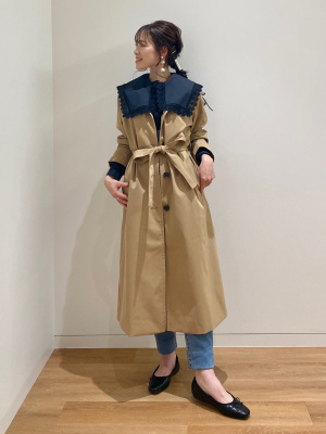 ⭐︎ミヤル⭐︎ GU公式 | レーストリムビッグカラーシャツ(長袖)