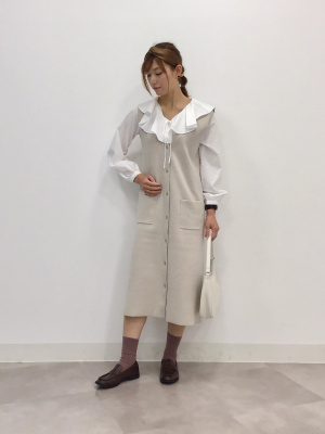 購入用 GU公式 | ミラノリブニットジャンパードレス