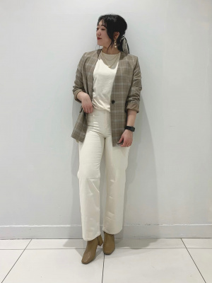 GU公式 | チェックノーカラージャケットRS+E