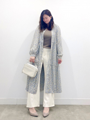 ★コナズ様確認ページ★ GU公式 | フラワープリントティアードシャツワンピース(長袖)