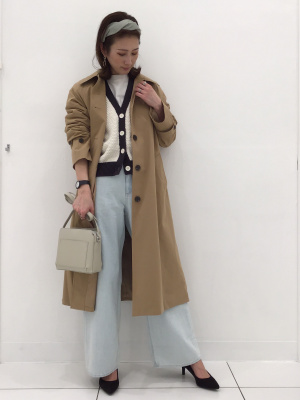 ✧ページ GU公式 | バイカラーVネックカーディガン(長袖)YG+X