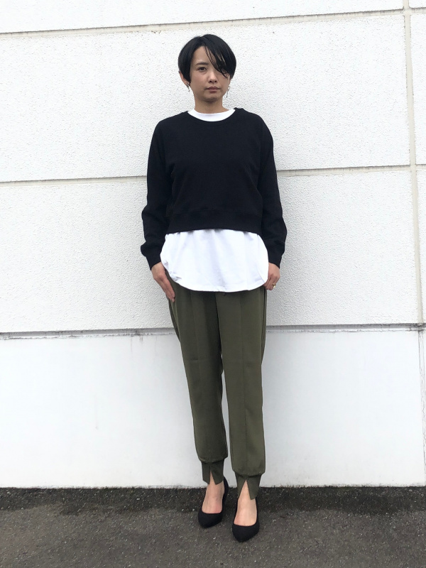 センターシームジョガーパンツQ（レディース）の着用コーディネート