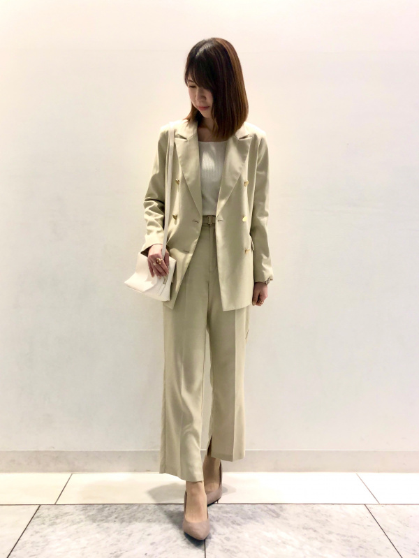 ベルテッドスリットストレートパンツZ+E(セットアップ可能