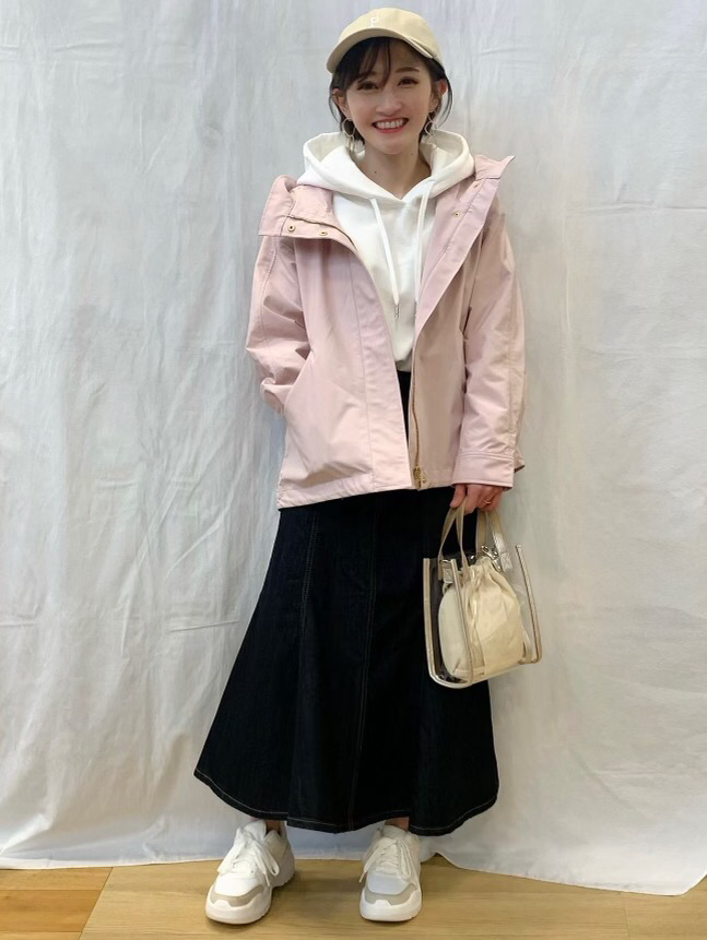 ウエストシャーリングクロップドT(5分袖)Q、ライトデニムタックワイド