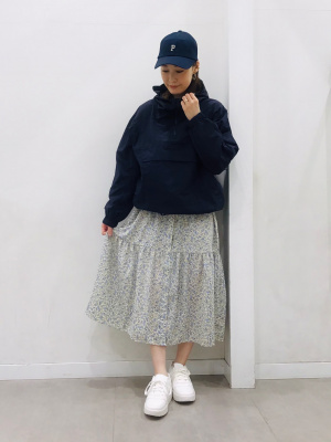 GU公式 | フラワープリントティアードシャツワンピース(長袖)