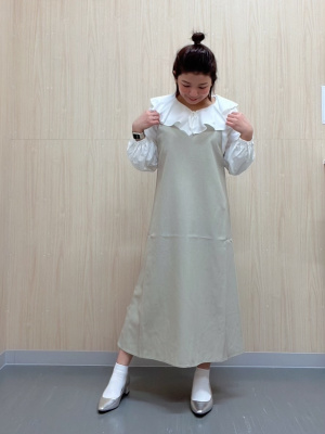 GU公式 | ラッフルカラーブラウス(長袖)