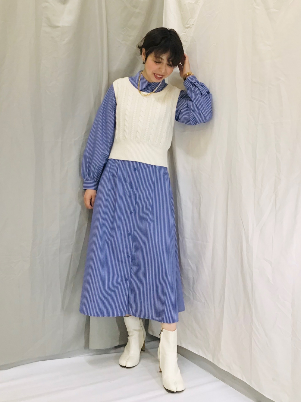 GANNI ストライプシャツワンピース 長袖 楽天市場】GANNI ガニー シャツ ワンピース Stripe Cotton Wide