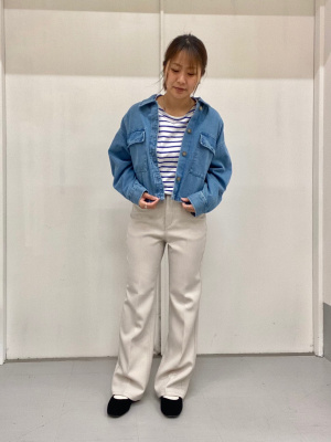 【未使用品】Surverys GU公式 | センタープレスカラーストレートパンツ