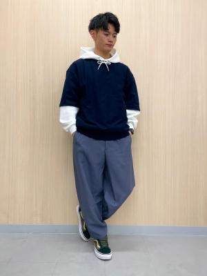 GU公式 | ダブルフェイスビッグプルパーカ(長袖)