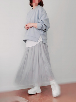 GU公式 | ダブルフェイススリットプルオーバー(長袖)