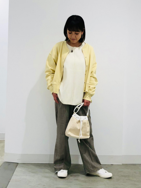 タックセミワイドパンツ(チェック)(セットアップ可能