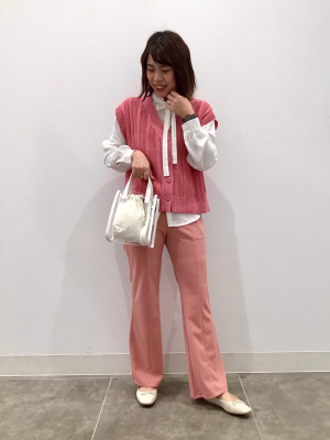 フロントボタンベスト　FORME SHEENA ベスト ジレ フロントボタンVネックベスト レディース