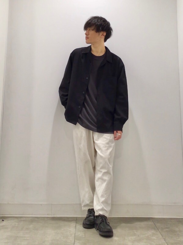 オープンカラーシャツ(長袖)(セットアップ可能)」の着用コーディネート