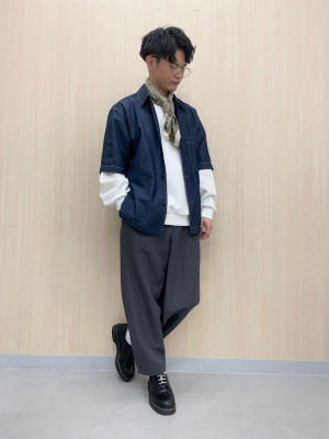 GU公式 | デニムオーバーサイズワークシャツ(5分袖)