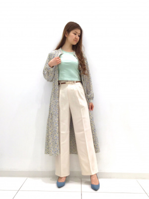 GU公式 | フラワープリントティアードシャツワンピース(長袖)