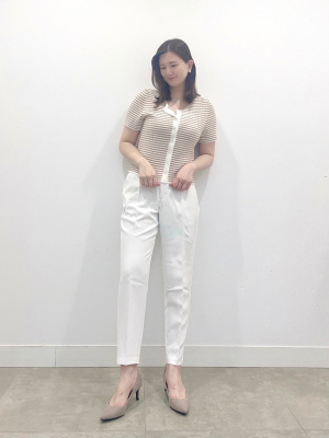 GU公式 | リブコンパクトカーディガン(半袖)(マルチボーダー)