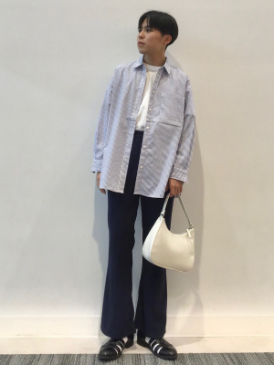 GU公式 | ストライプオーバーサイズシャツ(長袖)