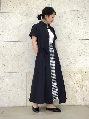 GU公式 | レースアップナローミディースカート(チェック)