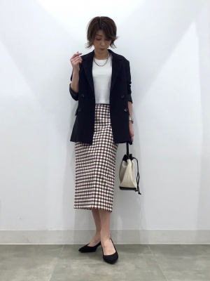 GU公式 | レースアップナローミディースカート(チェック)