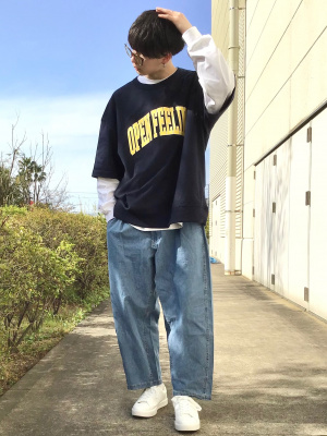 Gu公式 ライトデニムカーブタックアンクルパンツ ファッション通販サイト