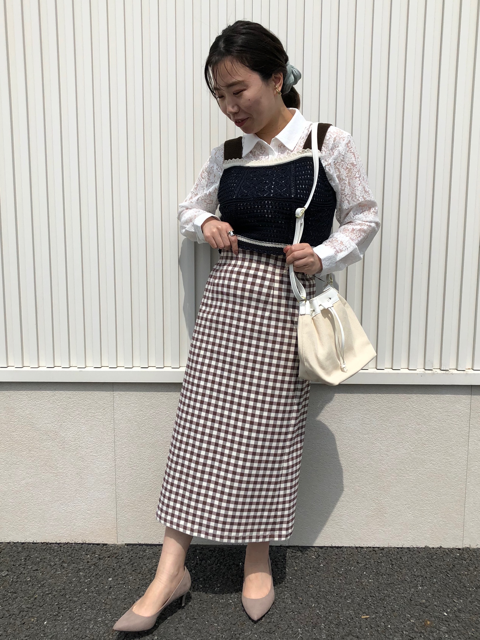 SALE❣️透かし編みビスチェ CHARCOAL-GRAY - ベスト